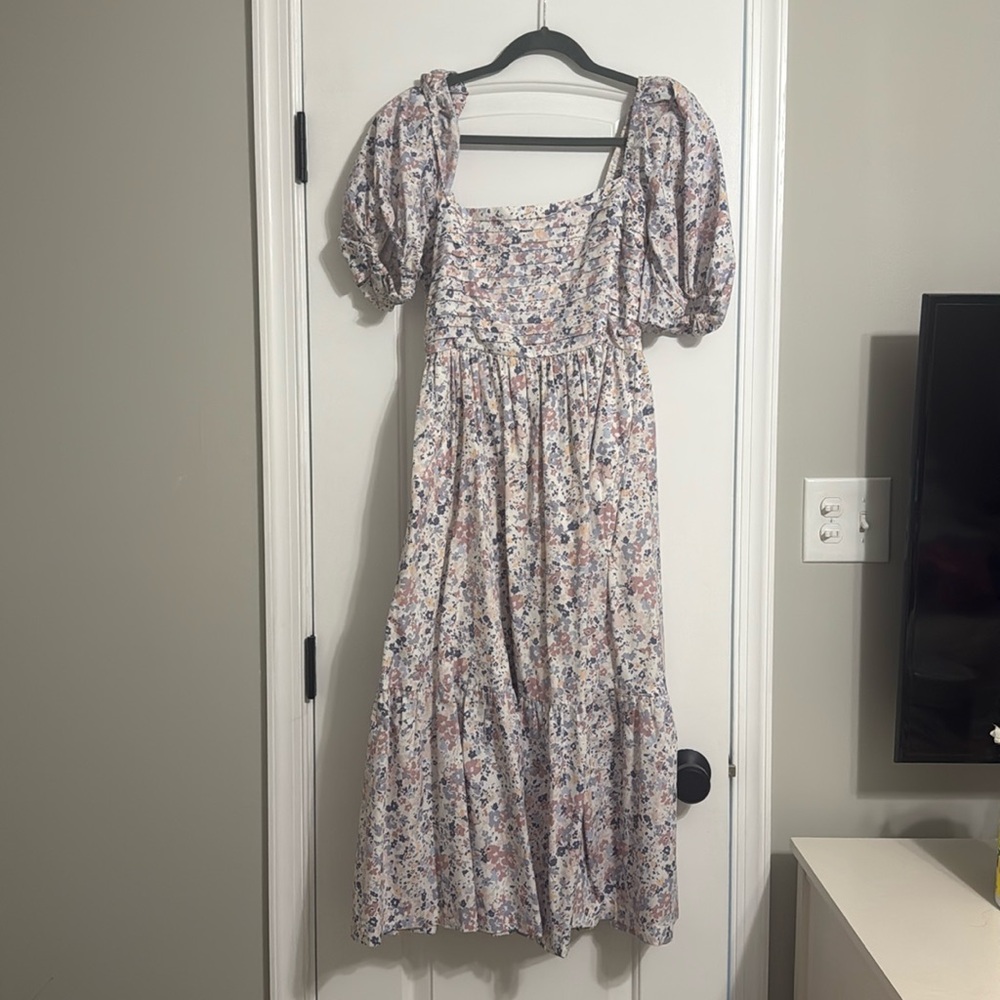 Abercrombie Emerson puff sleeve midi dress-NWT MEDIUM